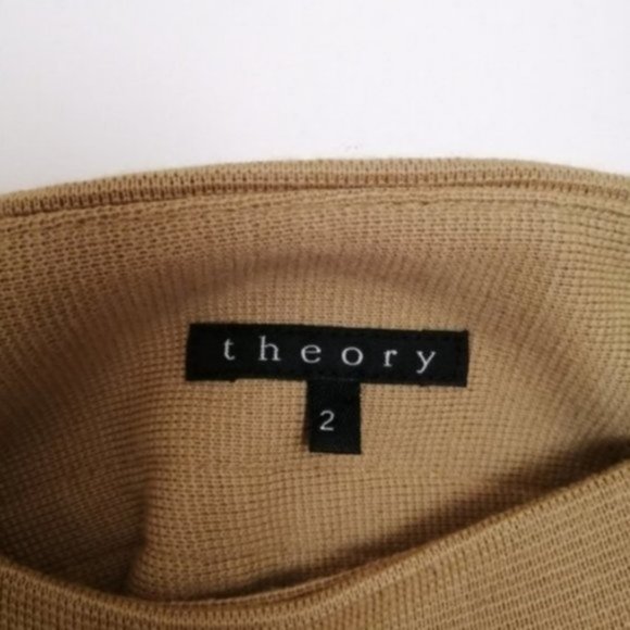 Theory Mustard Yellow Wool Mini Skirt - Picture 2 of 5